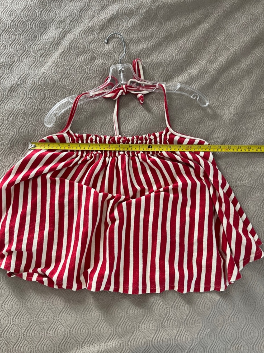 Free People 🆕 Coastal Town Red Striped Halter Top size X large - Picture 9 of 12
